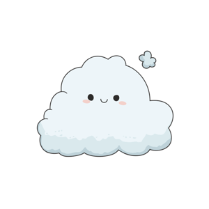 Cute cartoon cloud with a happy face