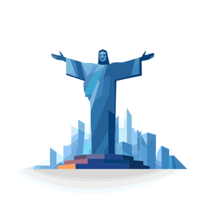 A stylized illustration of the Christ the Redeemer statue.