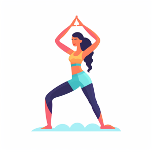 Illustration of a woman in a yoga pose.