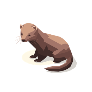 A stylized illustration of a brown mustelid creature.