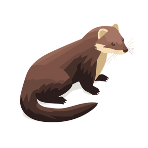 This is an illustration of a brown and cream-colored ferret.