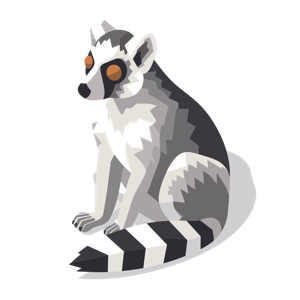 Illustration of a stylized lemur.