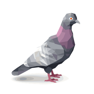 A low-poly pigeon illustration.