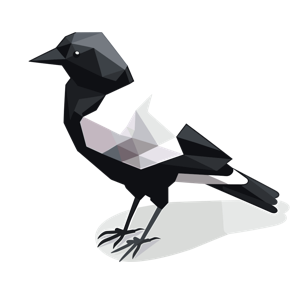 A low-poly art style depiction of a bird.
