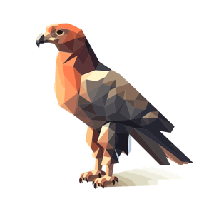A low-poly illustration of a bird of prey.