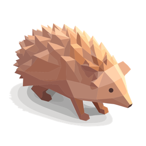Low-poly illustration of a hedgehog.