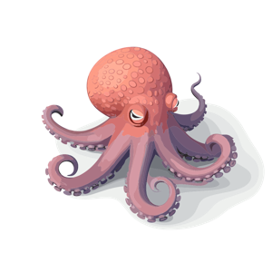 Illustration of a stylized octopus.