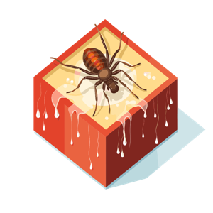 A spider on a piece of cake.