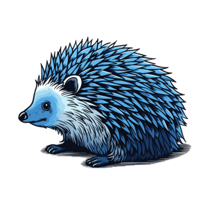 A stylized blue hedgehog illustration.