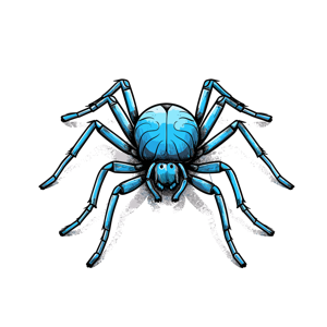 A robotic-looking spider illustration.