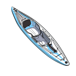 Illustration of a kayak