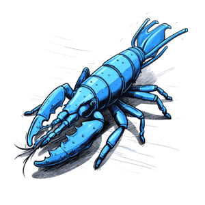 This is an illustration of a blue lobster.