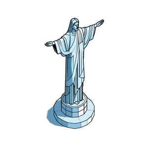 An illustration of Christ the Redeemer statue.