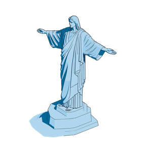 A graphic illustration of the Christ the Redeemer statue.