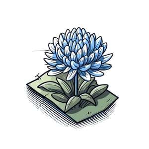 A blue flower growing from an open book.