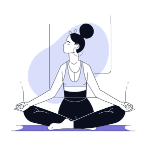 A person meditating in the Lotus position.