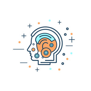 A graphic representation of a head with Wi-Fi symbol in the brain area, indicating connectivity or brain activity.