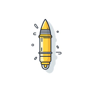 This is an illustration of a standing yellow pencil.