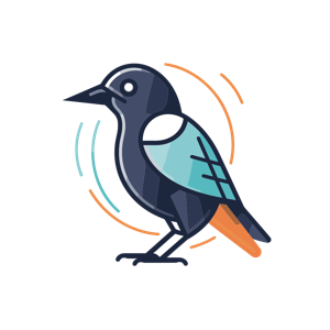 Illustration of a stylized bird.