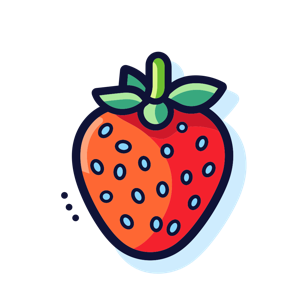 Illustration of a strawberry.